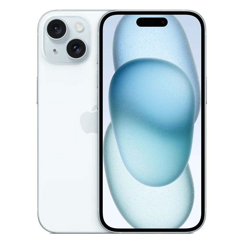 Celular iPhone 15 azul ambas caras