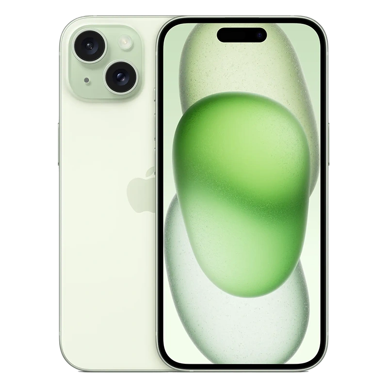 Celular iPhone 15 verde ambas caras