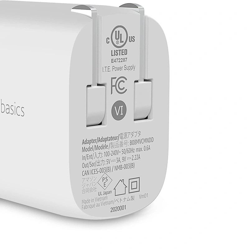 Cargador Amazon Basics 20W 1-Puero USB-C Vista 2