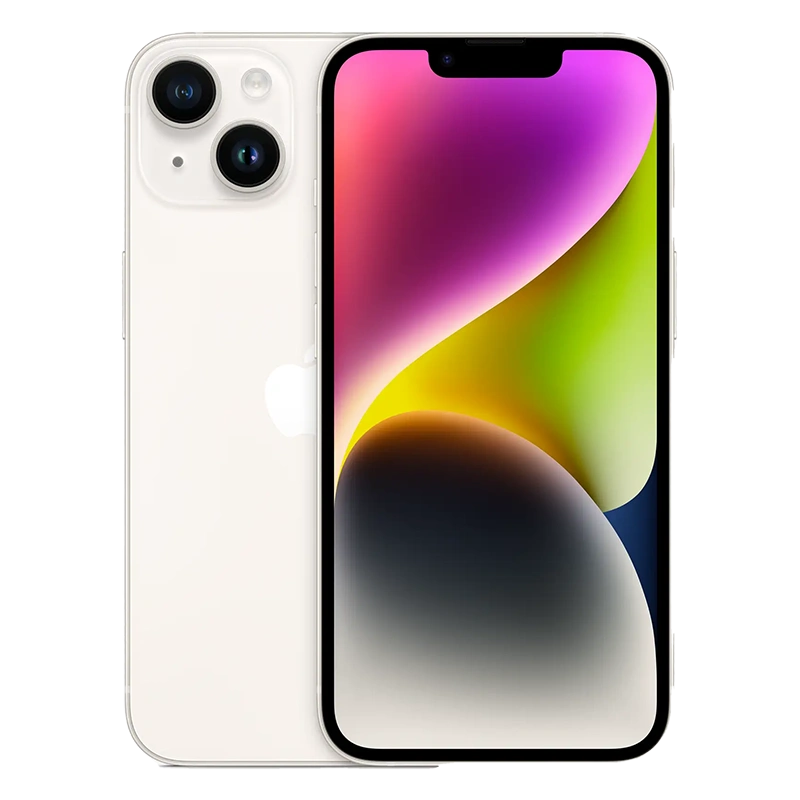 Celular iPhone 14 blanco ambas caras