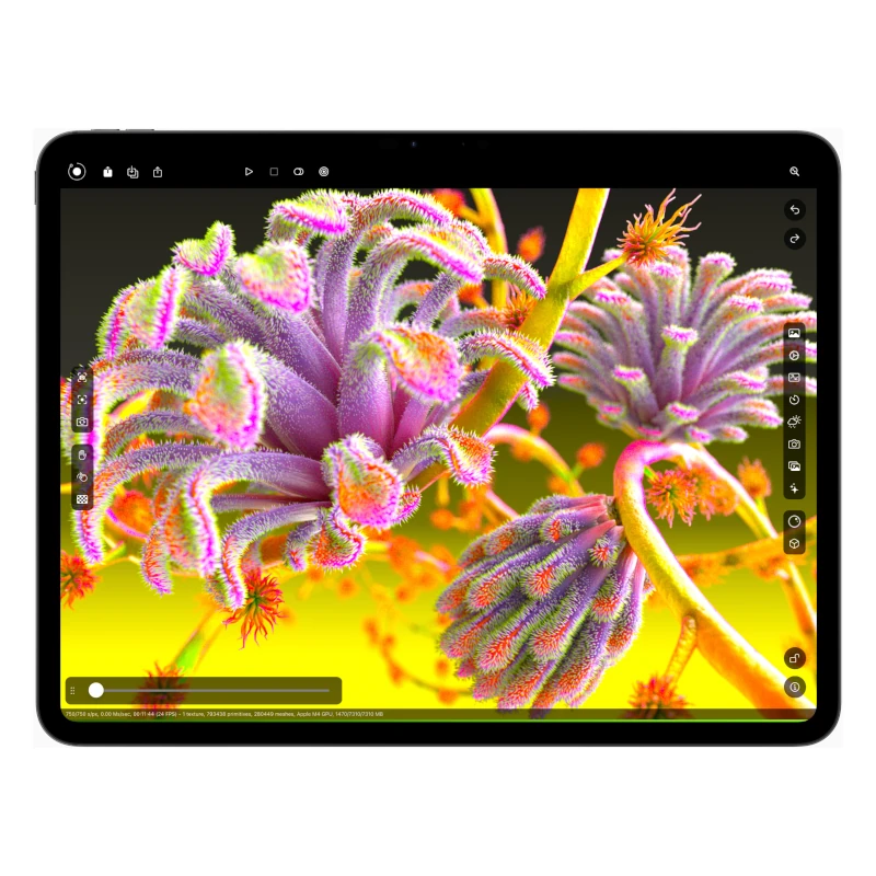 Tablet Apple iPad Pro 7 Generacion Frontal Imagen Flores